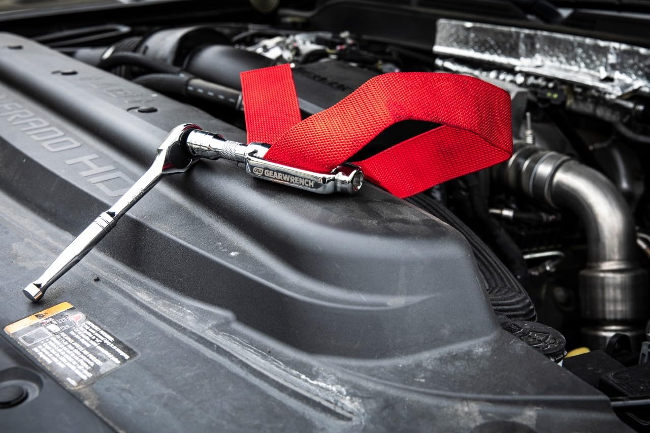 GEARWRENCH 3/8" & 1/2" Drive Heavy-Duty Oil Filter Strap Wrench, 3529D , Red