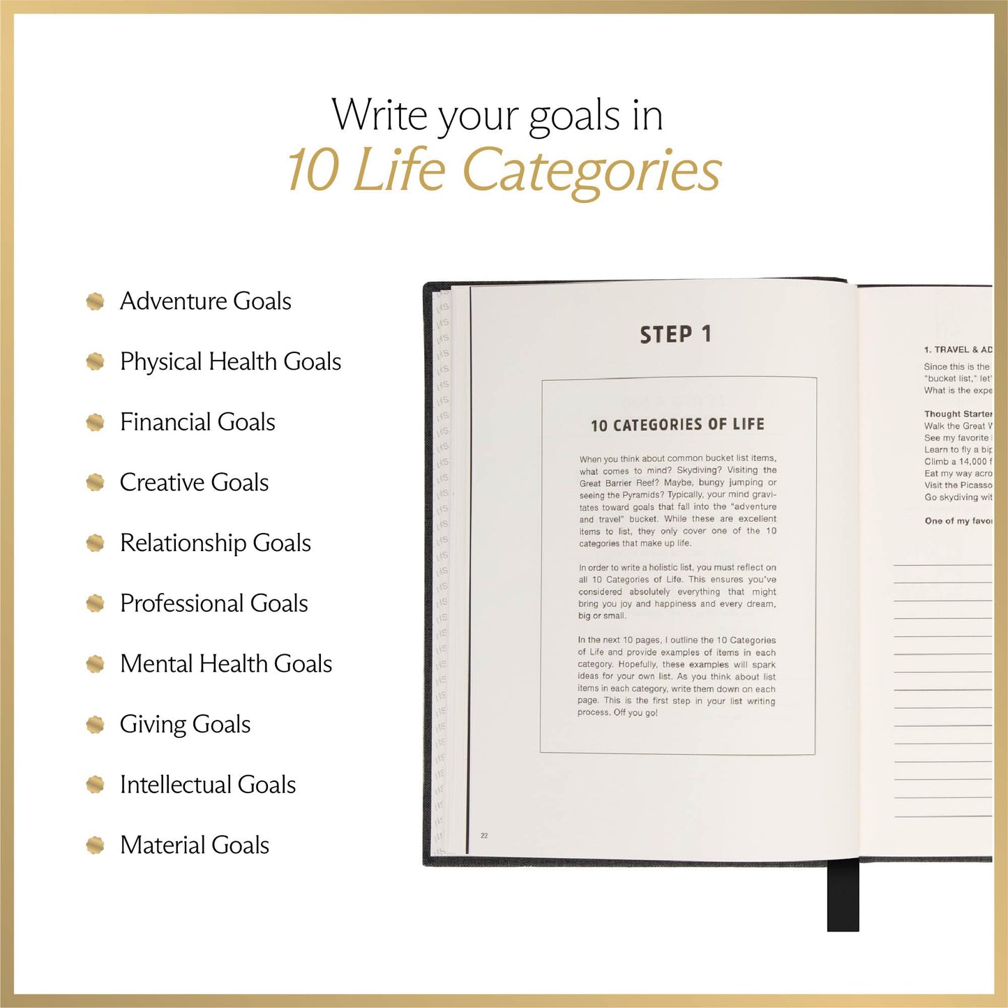 The Bucket List Journal by Ben Nemtin, A Simple Tool to Achieve a Rich and Fulfilling Life - Daily Planner to Increase Positivity, Productivity, Mindfulness, Wellness and Happiness