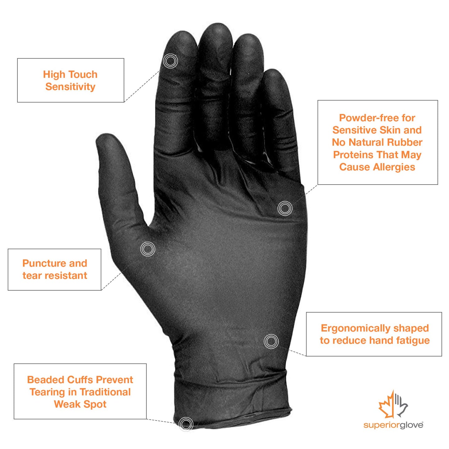 KeepKleen Nitrile Disposable Gloves, Ultra Thin Black, Powder Free, 3.5 mil, 200ct - Size Medium