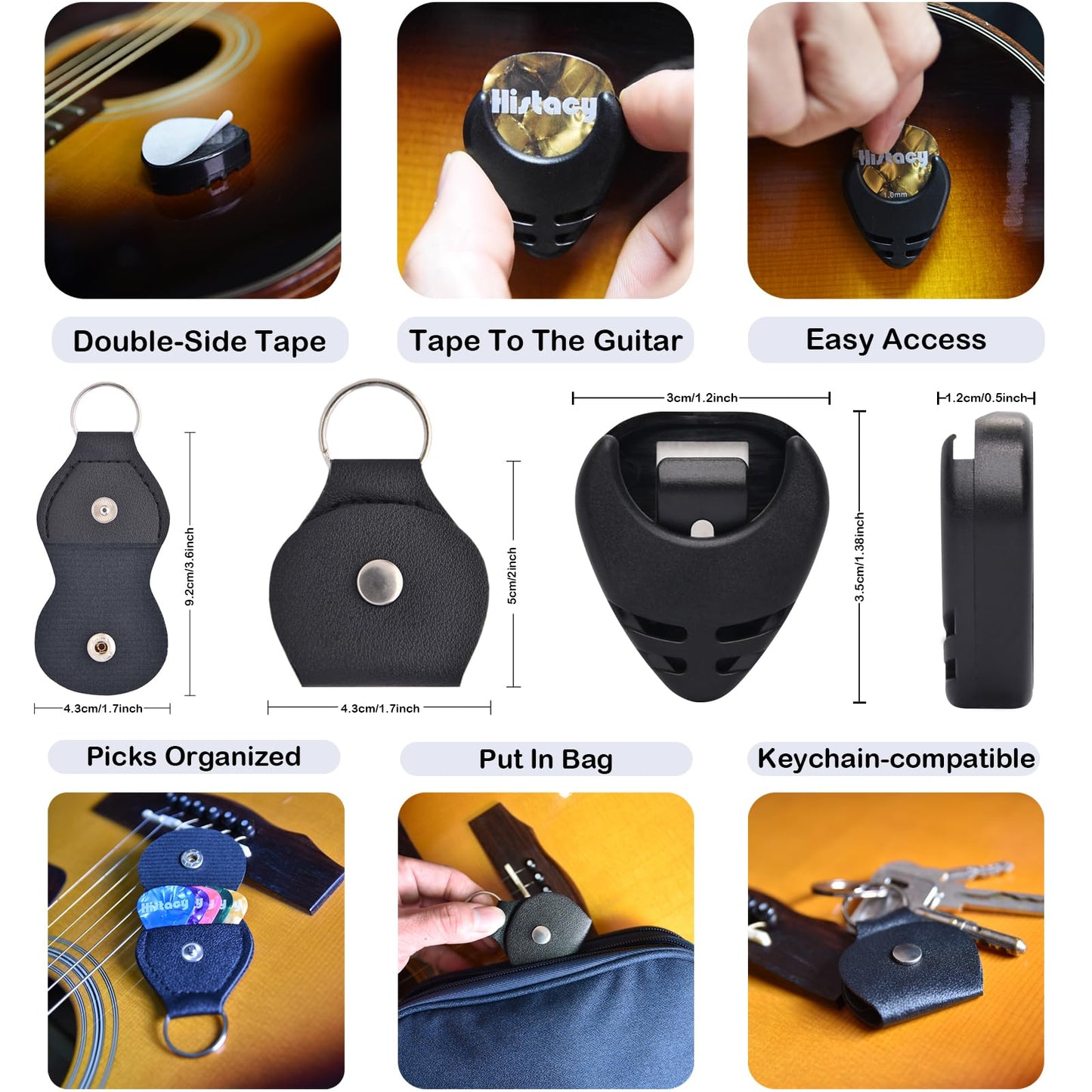 Guitar Accessories Kit: Wooden Stand, Strap, Clip-On Tuner, 3-in-1 Capo, 30 Picks for Acoustic, Electric Guitar, Bass & Ukulele, All-in-One Perfect Guitar Gift Set for Men & Beginners & Pros