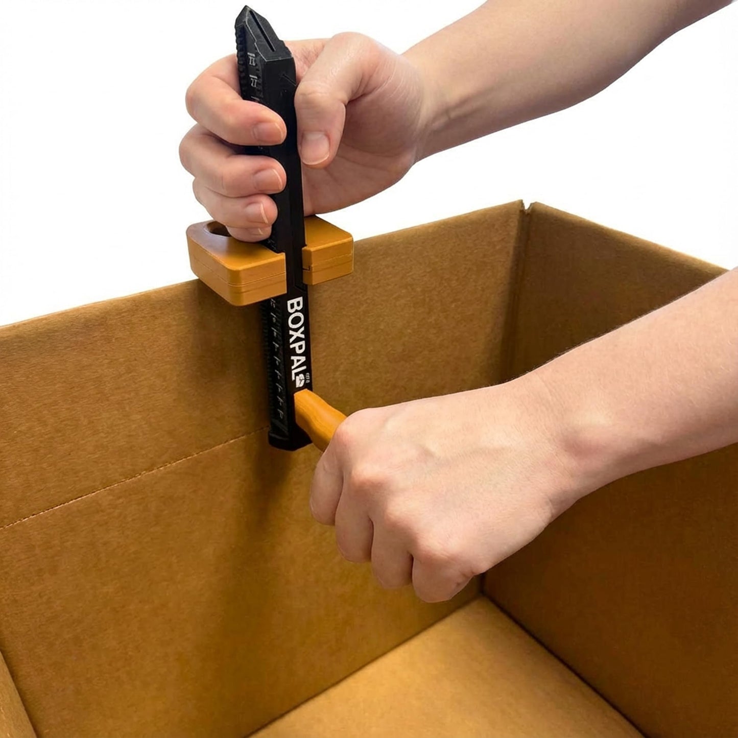 All-in-One Box Resizer Tool with Scoring Wheel & Built-In Cutter | Adjustable Depth Guide for Cardboard Box Right-Sizing | Reduce Shipping Costs & Packaging Waste