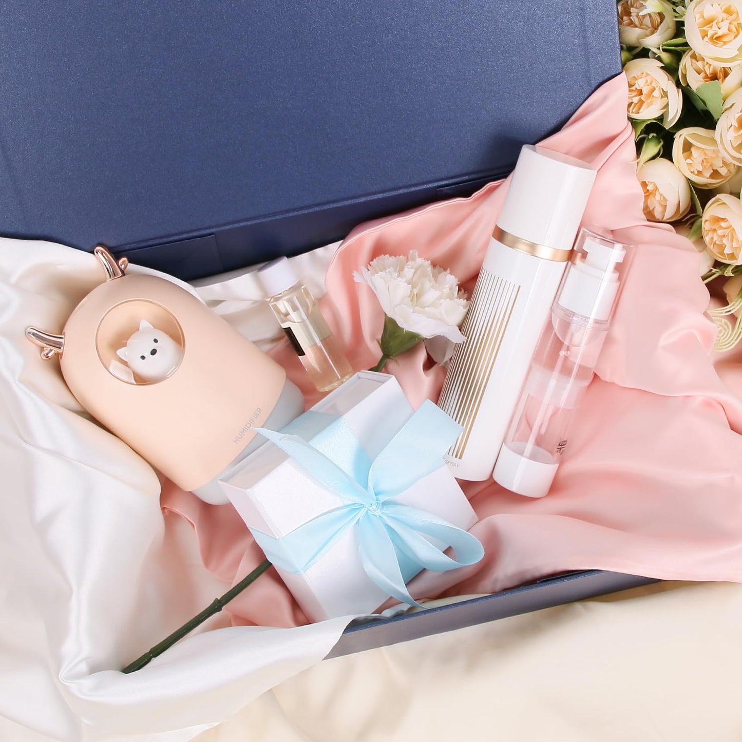 Aimyoo Navy Blue Magnetic Gift Boxes with Lids 13.8x9x4.3 in, Large Bridesmaid Groomsman Proposal Box, Rectangle Collapsible Box for Graduation Storage 5 Pack