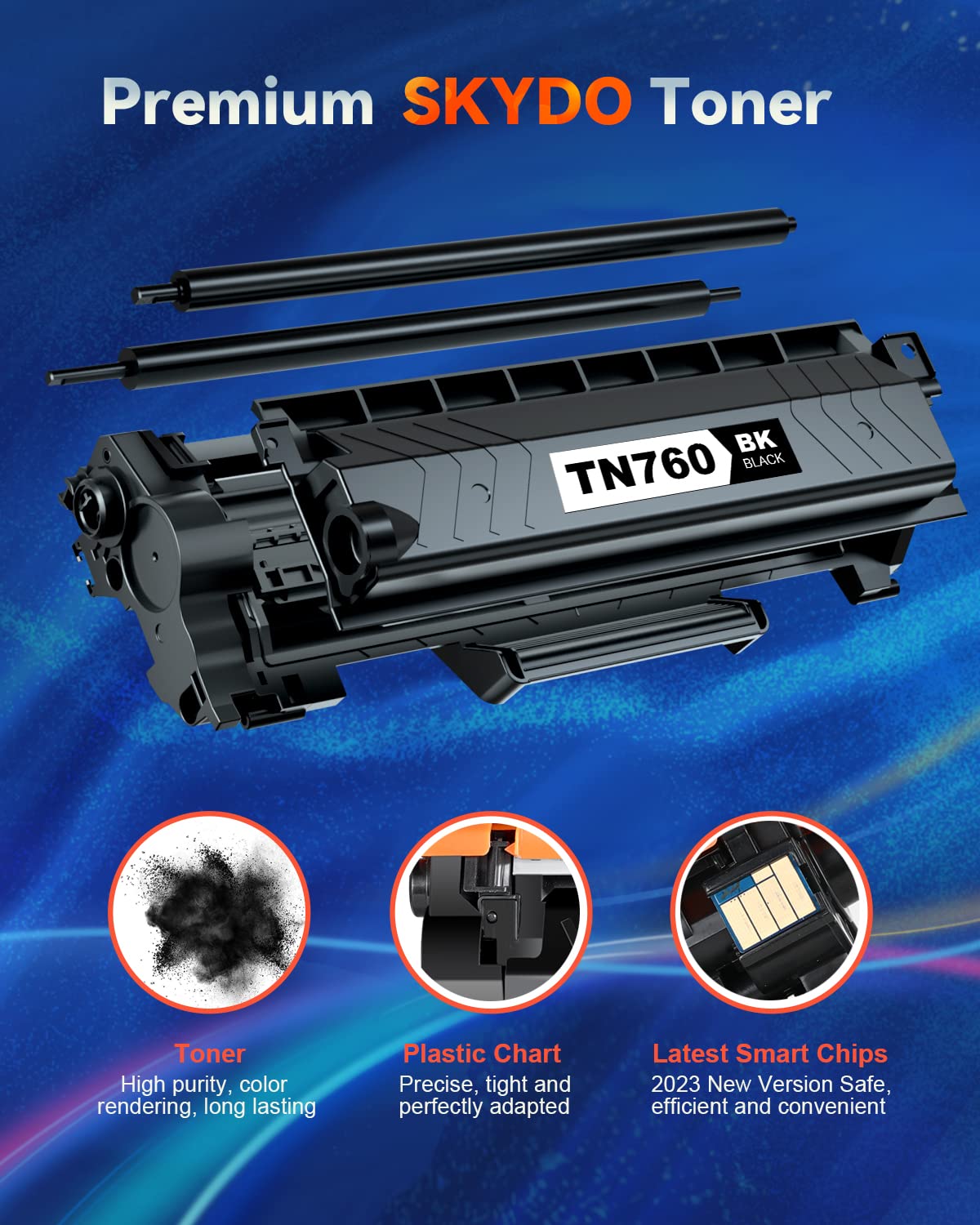 [4 Black] TN760 Toner Cartridge Compatible Replacement for TN760 TN-760 TN730 TN-730 Toner Use with DCP-L2550DW MFC-L2710DW MFC-L2750DW DCP-L2550DW HL-L2350DW Printer Toner