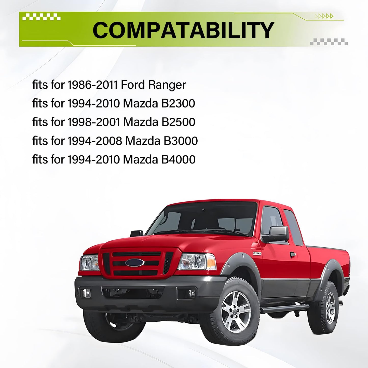 KUNCAIISH Rear Leaf Spring Shackles, Hanger Brackets Repair Kit Fit for 1986-2011 Ford Ranger, Fit for Mazda B2300/B3000/B4000 1994-2010, Fit for Mazda B2500 1998-2001, Replaces#722-001 722-010