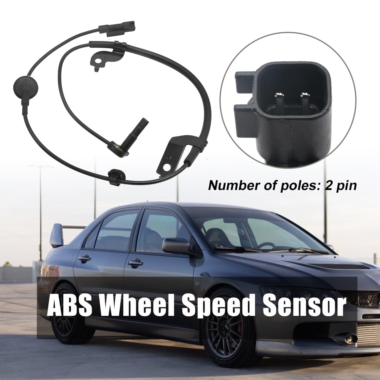 Vkinman 2Pcs 4670A576 ABS Speed Sensor Front Left and Right Side, ABS Wheel Speed Sensor Driver and Passenger Side ABS Wheel Speed Sensor 5S11130 5S11131 Replacement for Mitsubishi Lancer Outlander