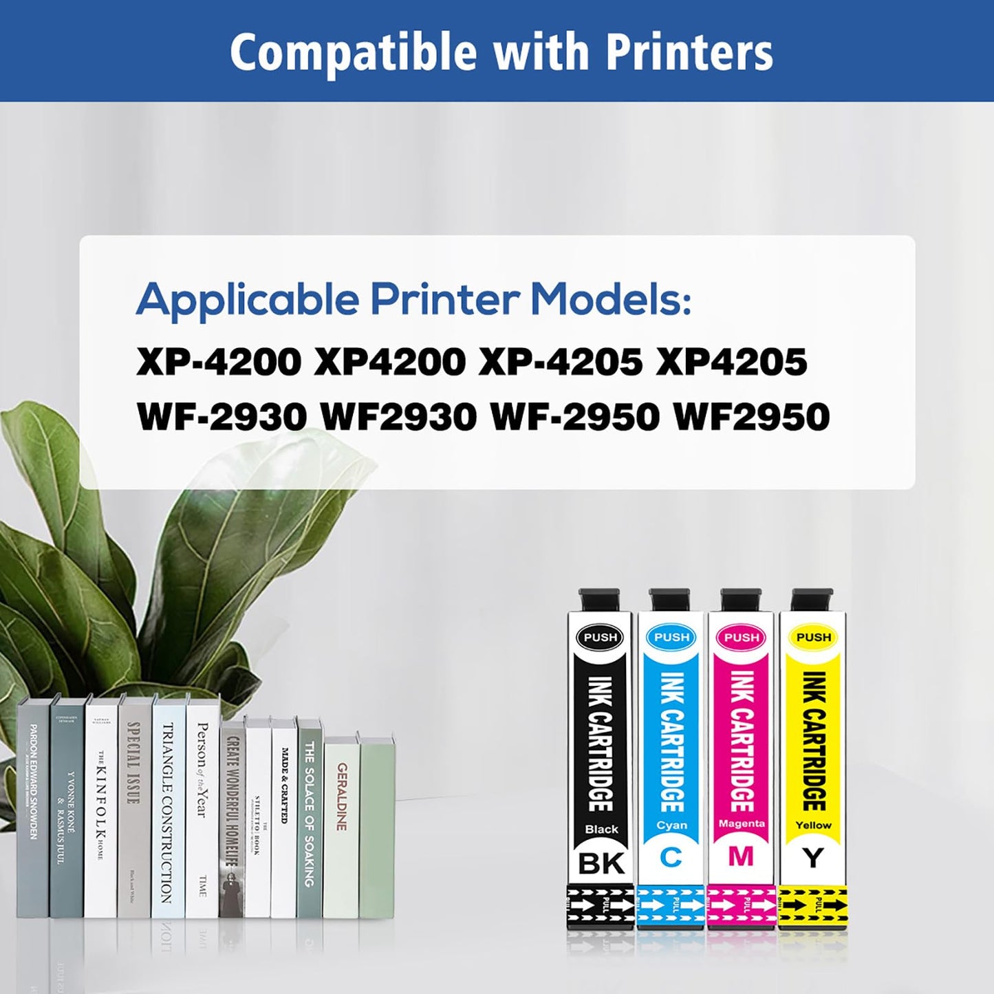 Remanufactured Ink Cartridges Replacement High Capacity for Expression Home XP-4200 XP-4205 Workforce WF-2930 WF-2950 Printer (4 Pack, BK/CMY)