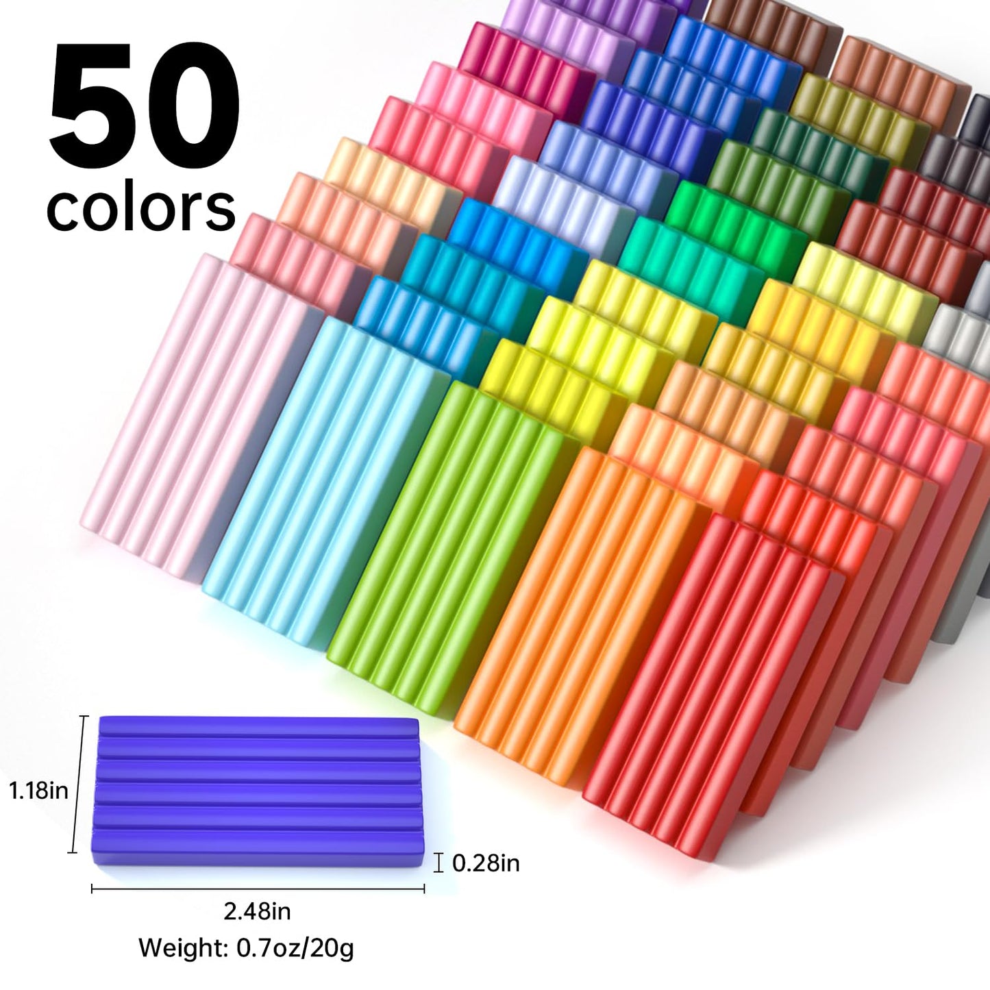 Shuttle Art Polymer Clay Kit, 50 Colors, Soft Oven Clay Kit, 19 Carving Tools and 10 Kinds of Accessories, Non-Stick, Non-Toxic, Ideal Gift for Kids