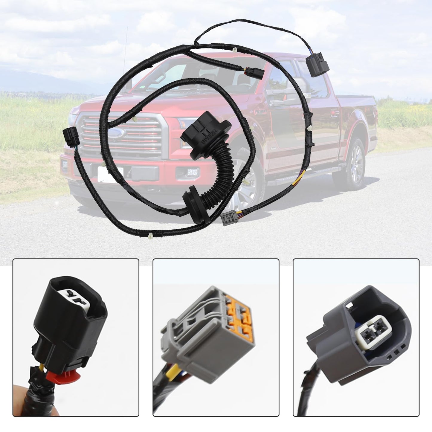 EATAKWARD Rear Passenger Side RH Door Jumper Wire Harness Assembly Replacement for 2009-2014 Ford F150 Crew Cab Replace# 9L3Z-14630-CAA