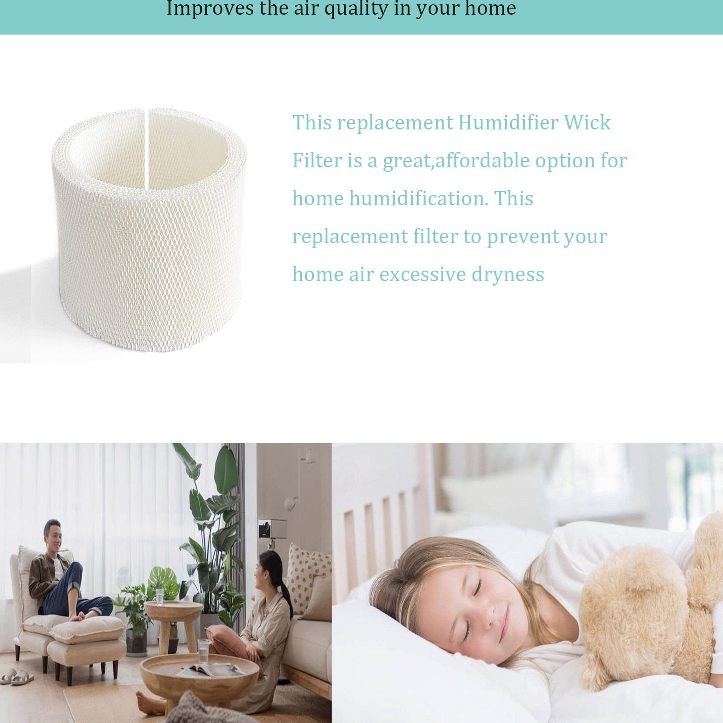 2 Pack MAF2 Humidifier wicking Filter Compatible with Essick Air MAF2 Moist AIR MA0800,MA0600,Kenmore 15408 Humidifier