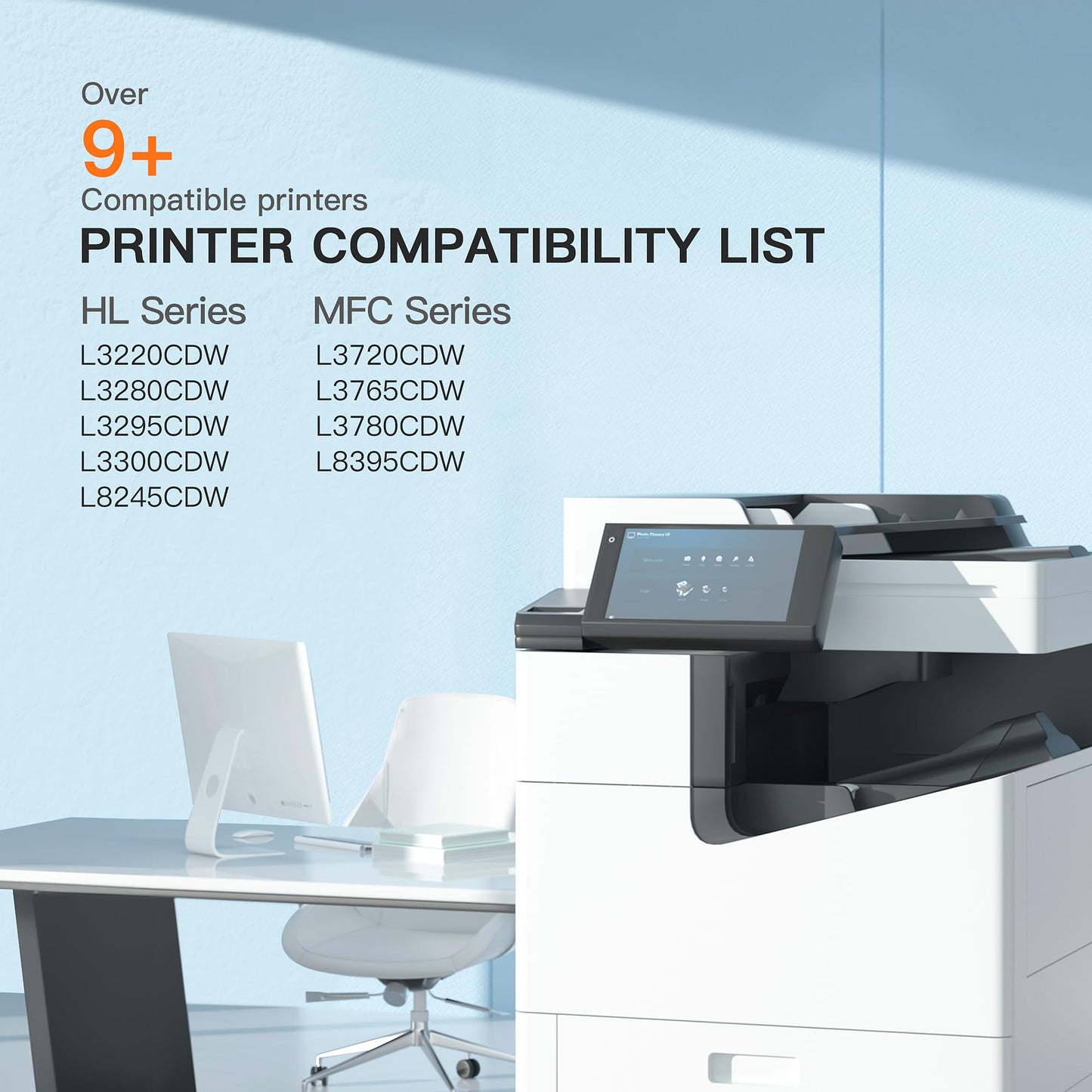 (Newest Chip) TN229XL Toner Cartridges 4 Pack Compatible Replacement for TN229XL TN-229XL TN229 XL for MFC-L3720CDW MFC-L3780CDW HL-L3220CDW HL-L3280CDW Printer High Capacity (BK/C/M/Y)