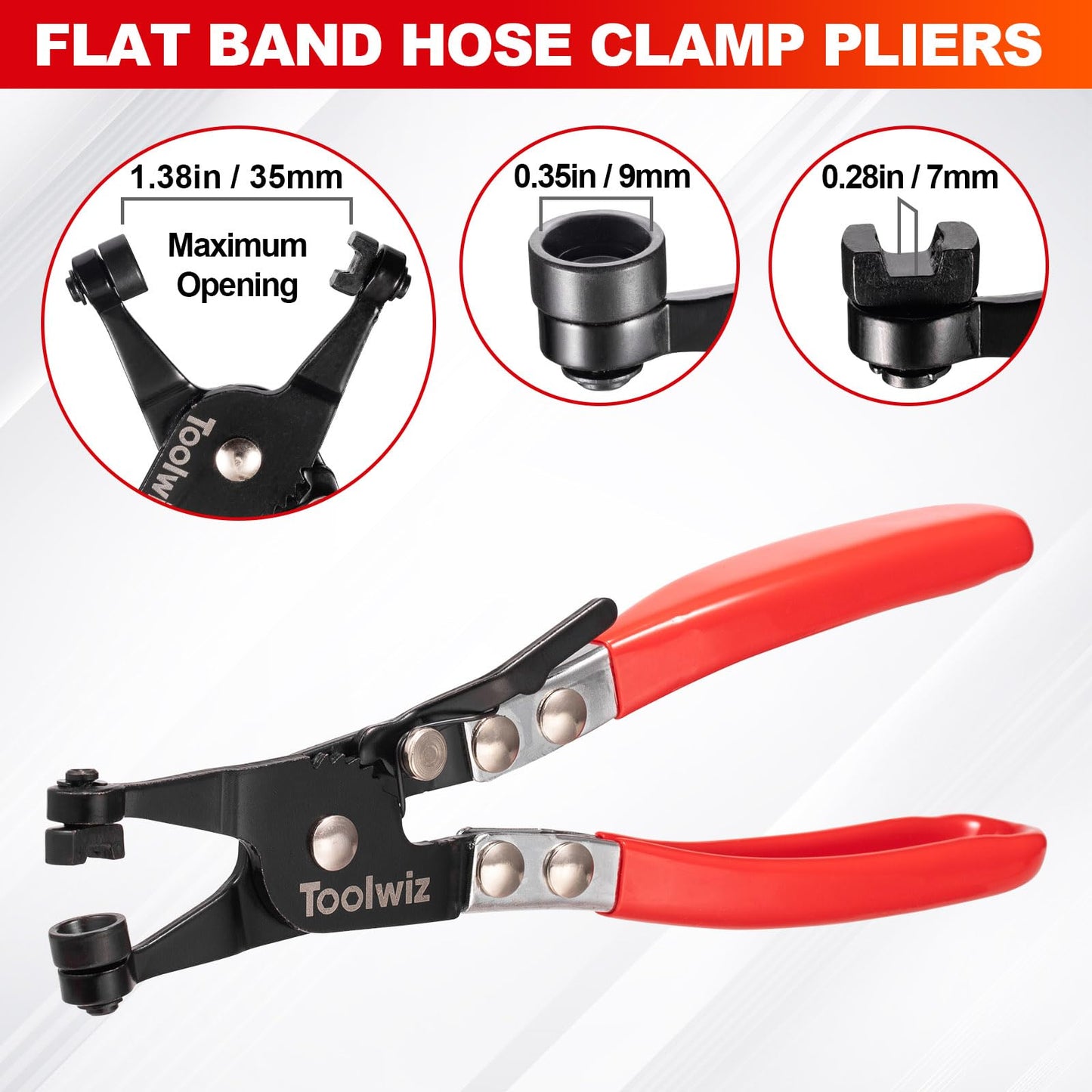 Toolwiz 6 pcs Fuel Line Pliers Set, Hose Clamp Plier, Panel Removal Tool, Hose Removal Plier, 30 Degree Push Pin Pliers, 2 pc 9" Electrical Disconnect Tool for Automotive Repair with Storage Bag