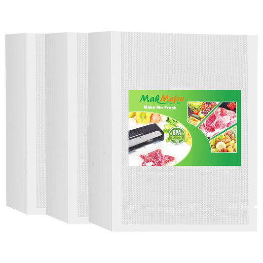 MakMeFre 300 Plus Quart Size 10" x 13" Vacuum Sealer Bags with BPA Free and Heavy Duty,Great for Food Storage Vaccume Sealer PreCut Bag