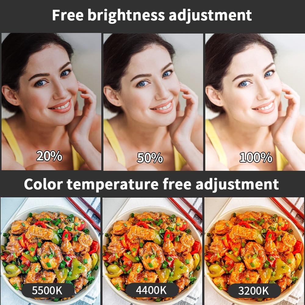 GSKAIWEN 2 Packs LED Photography Light 3200K-5500K Dimmable LED Video Light Photo Studio Light Kit with Tripod Stand Bag for Camera Video Studio YouTube Product Portrait Live Stream Shooting