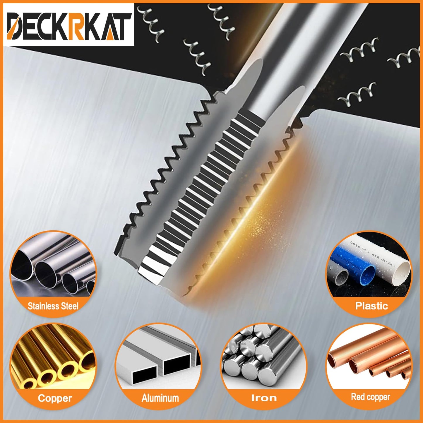 6-Piece NPT Pipe Tap Set, Precision Carbon Steel NPT Tap Set for Clean Accurate Threads, 1", 3/4", 1/2", 3/8", 1/4", 1/8" NPT Tap, Perfect for Plumbers Mechanics DIYers, with Durable Plastic Case