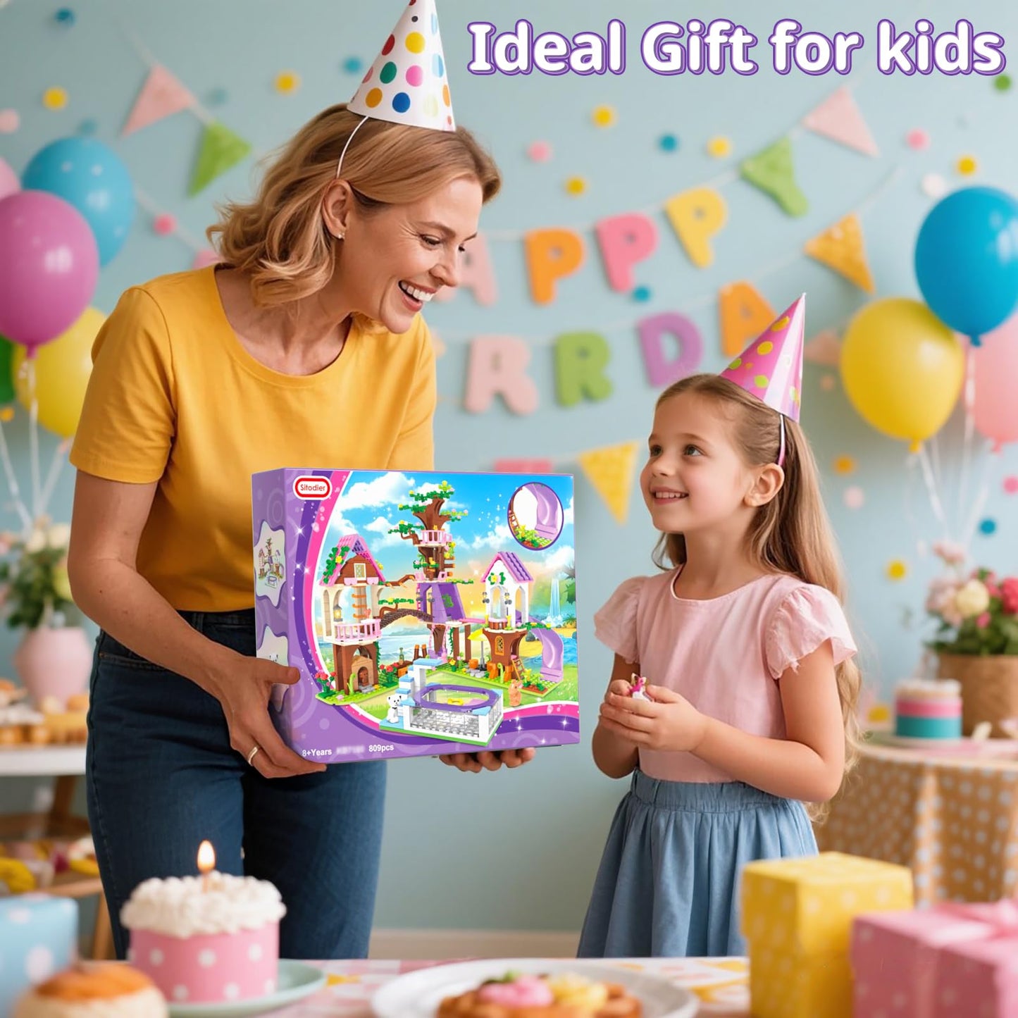 2025 Upgraded Treehouse Building Blocks Toy for Girls, 809PCS Forest Girl Tree House Building Set, Adventure Camp Set with Animals and Pool, Xmas Birthday Gifts for Kids Girls Age 7 8 9 10 11 12 13 14