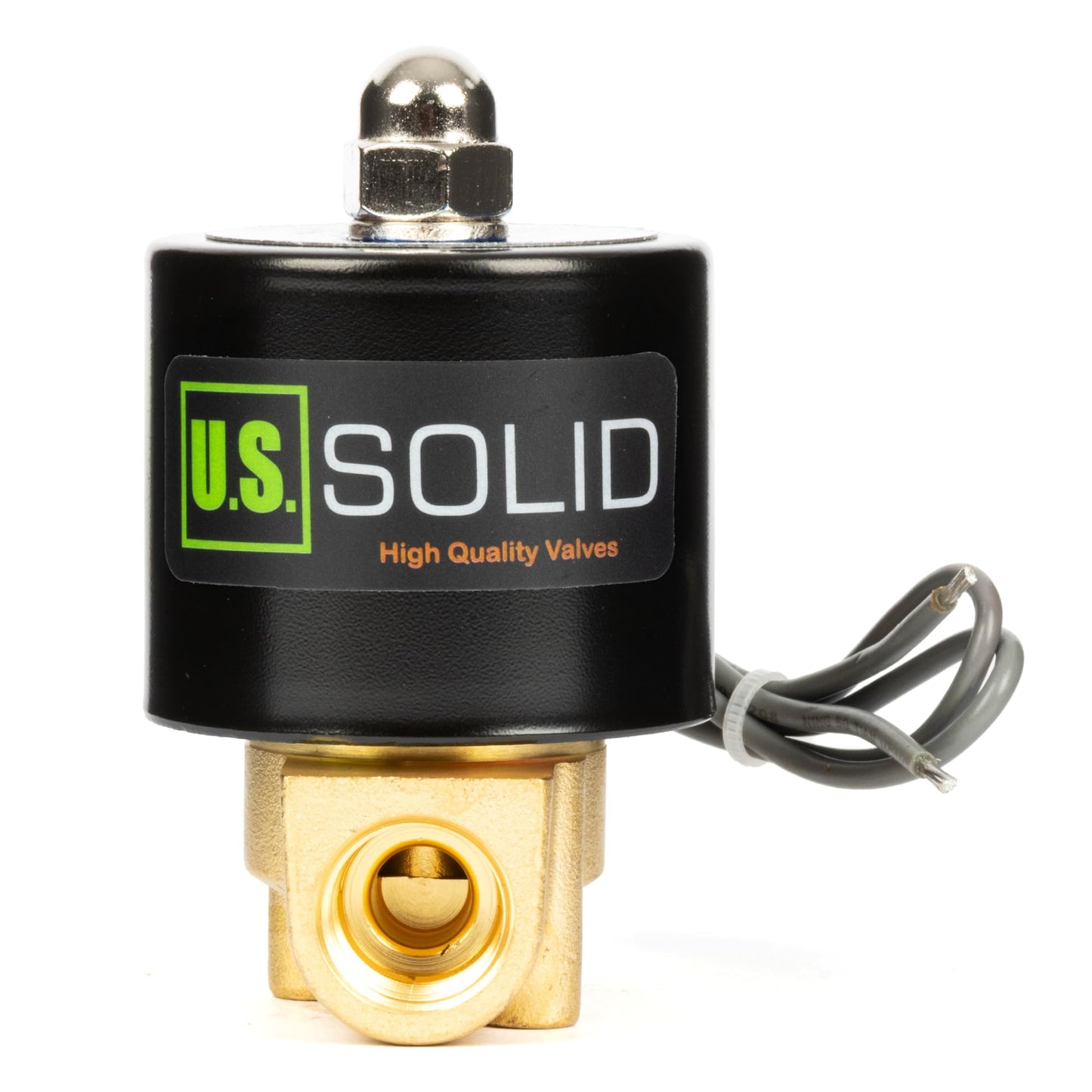 U.S. Solid Brass Solenoid Valve 3/8" 24V DC Normally Closed