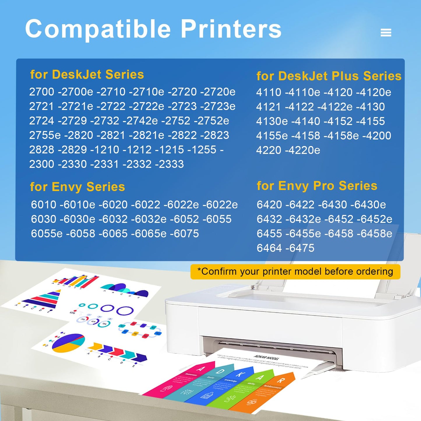 67XL Ink Cartridges Compatible for HP 67 Ink Cartridges Work with DeskJet 2855e 2755e 2800e 4155e 2720 Series Envy 6000 6455e 6055e Printers, Black and Tri-Color, 2 Pack