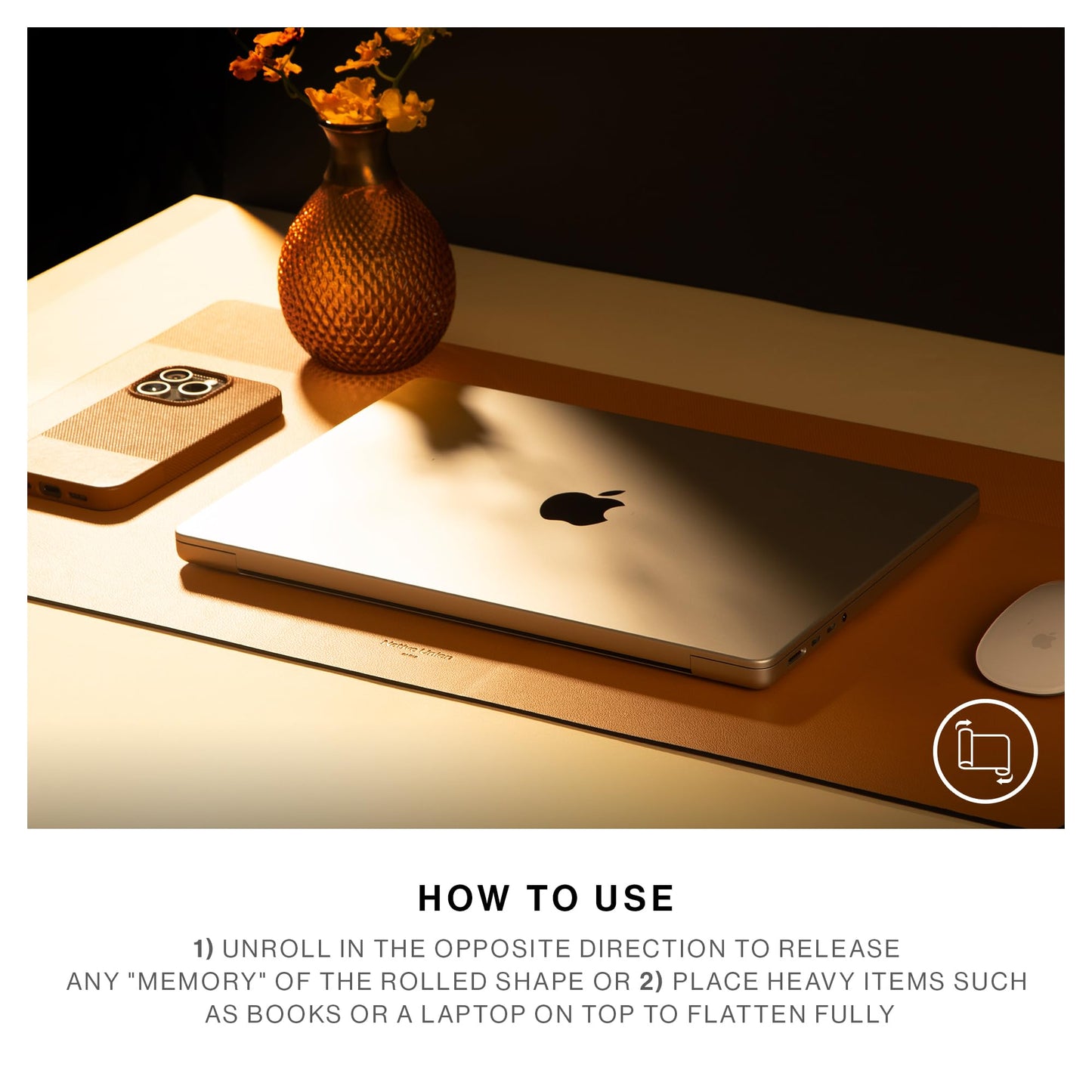 Native Union Desk Mat – Water-Resistant Dual-Sided Desk Pad for Office or Home – for Laptop, Mouse, Keyboard, Writing – Easy to Clean & Protective – Made of Sustainable Materials – 25.6" x 14.1"