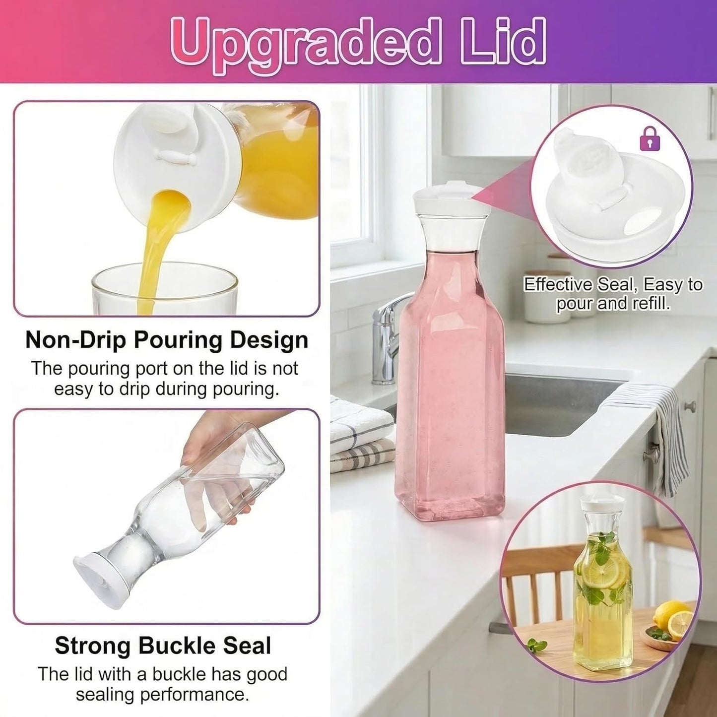 Goaste 8 Pack laundry soap dispenser, 54oz Laundry Detergent Dispenser Bottle with Waterproof Label, Liquid Laundry Detergent Container, Plastic Fabric Softener Organizer for Bleach Powder Beads
