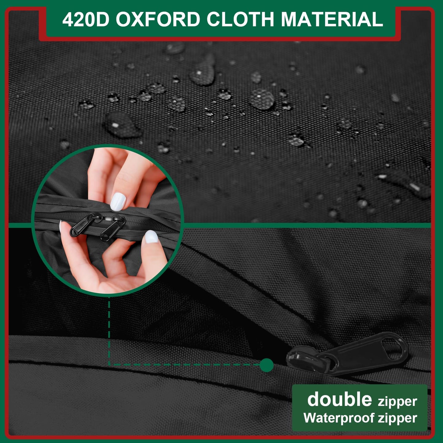 Christmas Tree Storage Bag Fits 9-12 Ft Tall Artificial Xmas Trees, 420D Oxford Heavy-Duty Waterproof Storage Bags, 68" L X 30" W X 20" Extra Large Xmas Tree Bag with Handles & Zipper (Black, 2 Pack)