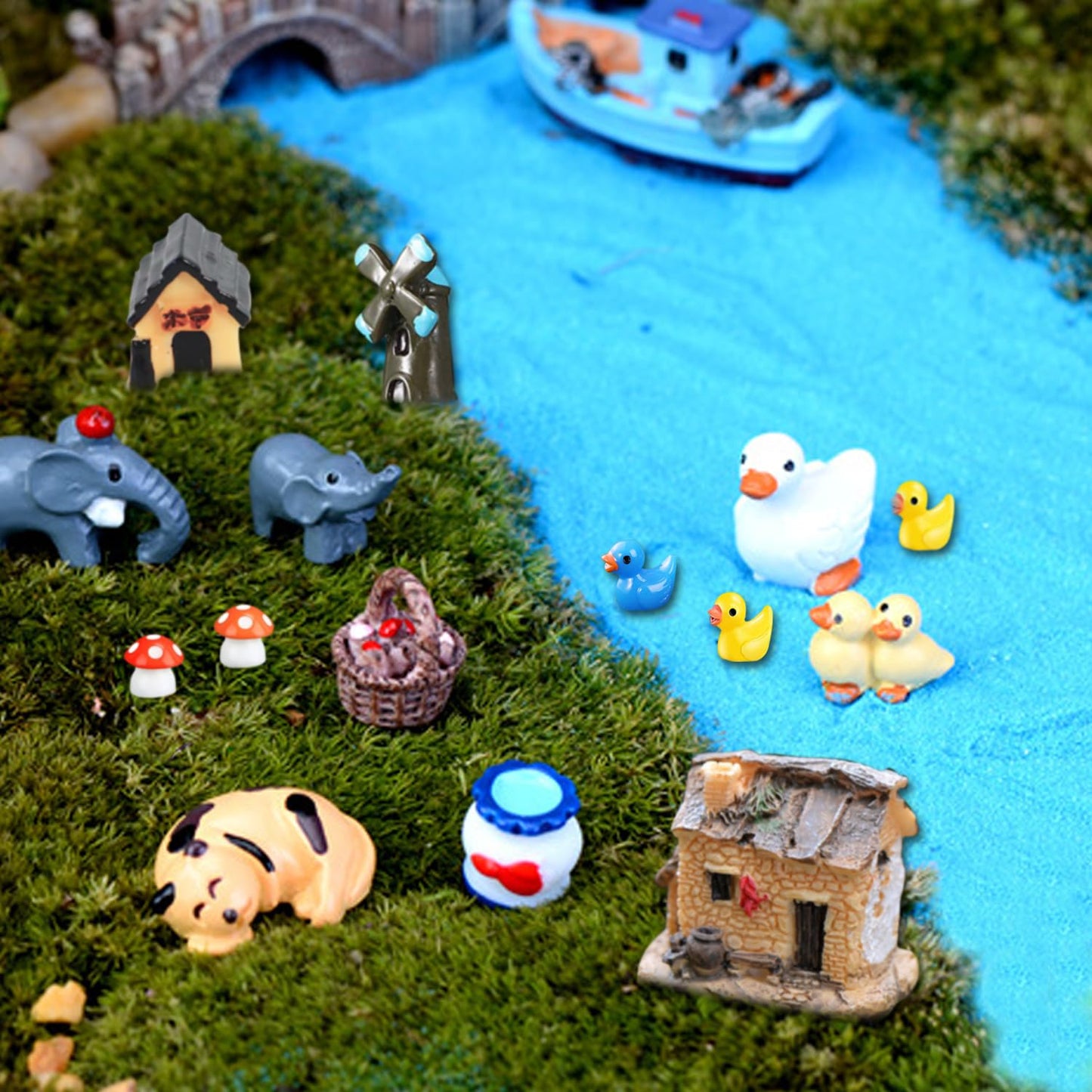 113 PCS Fairy Garden Accessories,Miniature Fairy Garden Accessories Outdoor,Fairy Garden Kit,Fairy Garden Animals, Miniature Figurines,Micro Landscape Ornaments Kit,Garden DIY Kit