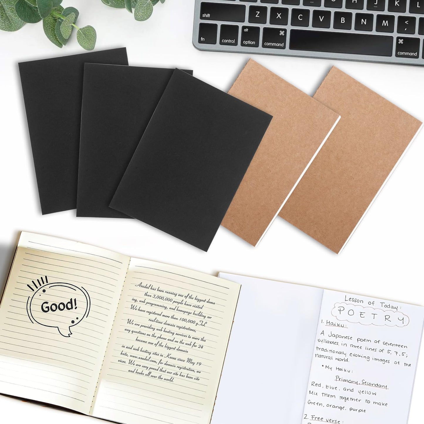 Mini Notebooks 96 Pack, Pocket Size 3.5 x 5.5 Inch Small Journals, Kraft Lined & Blank Memo Notepads for Travelers, Students, Office School Supplies (Brown & Black)