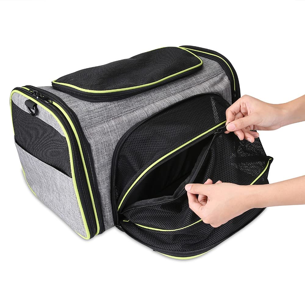Expandable Cat Carrier, Airline Approved Soft Sided Travel Cat Carrier Bag,Soft Sided Collapsible Pet Dogs Travel Carrier Bag