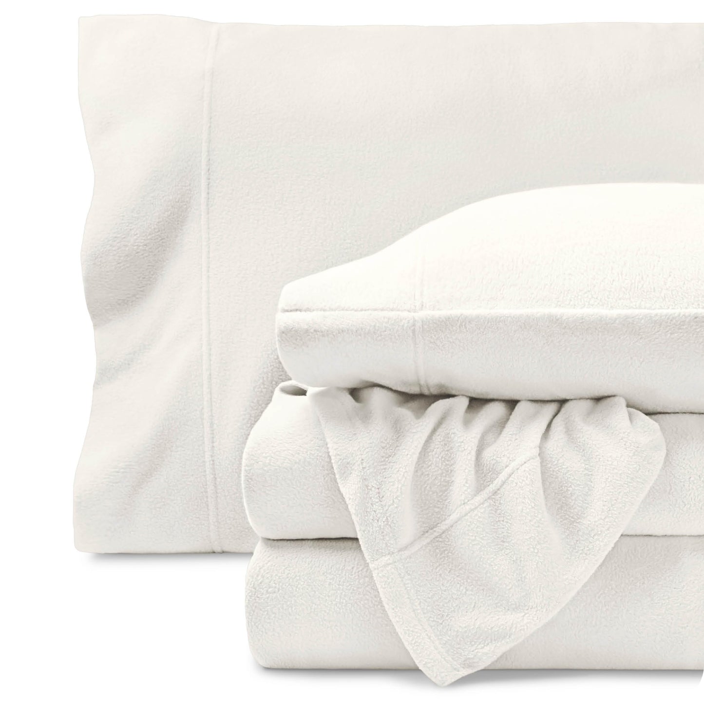 Bare Home Super Soft Fleece Sheet Set - Queen Size - Extra Plush Polar Fleece, Pill-Resistant Bed Sheets - All Season Cozy Warmth, Breathable & Hypoallergenic (Queen, Cream)