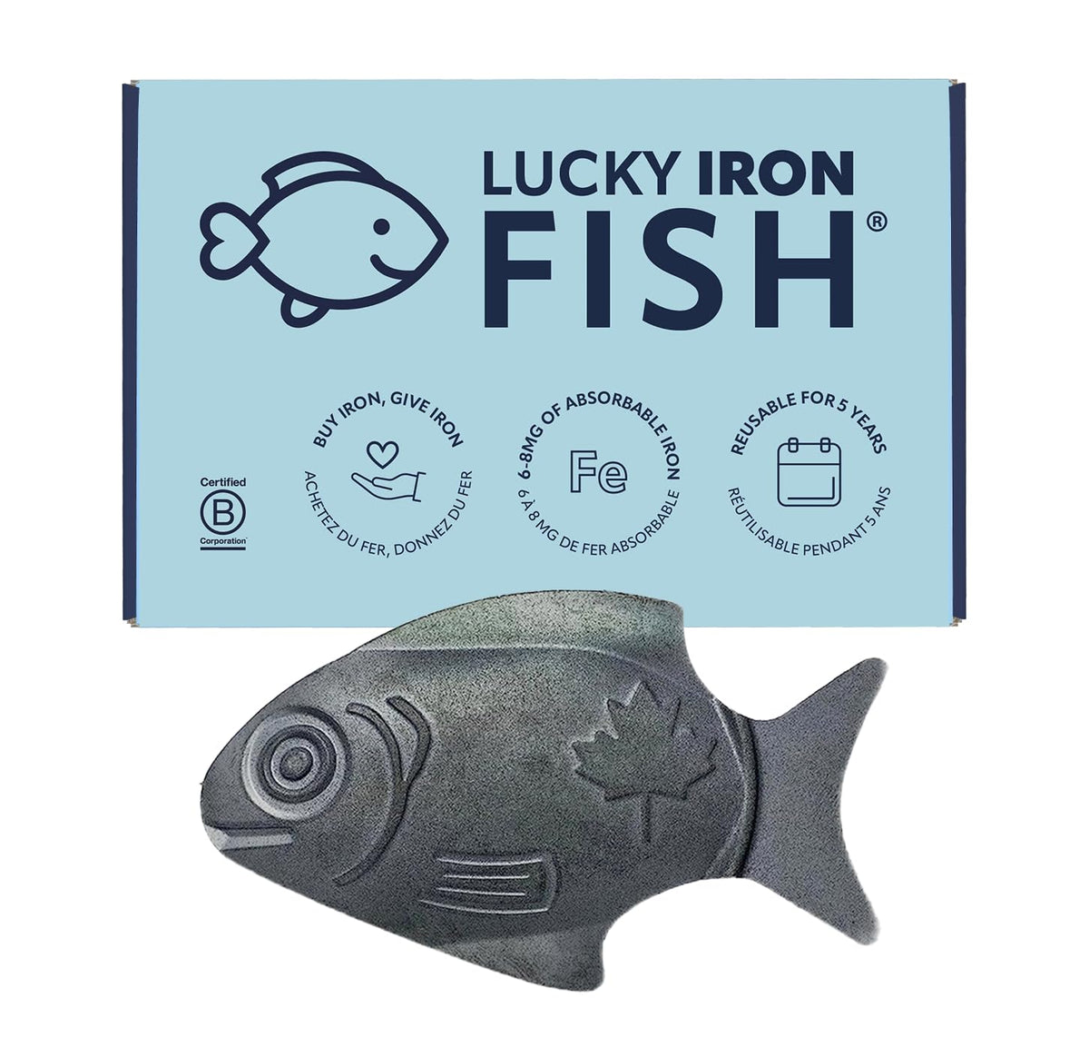 The Original Lucky Iron Fish ®. An Iron Supplement Alternative to Reduce Deficiency. No Side Effects. Use once daily - 5 year supply included. Canadian-Owned.