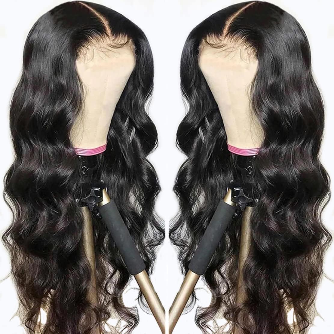 13x4 Lace Front Wigs Human Hair Body Wave Lace Front Wigs Human Hair Wigs Pre Plucked 180% Density Body Wave Curly Wig 100% Brazilian Hair for Women 18 Inch