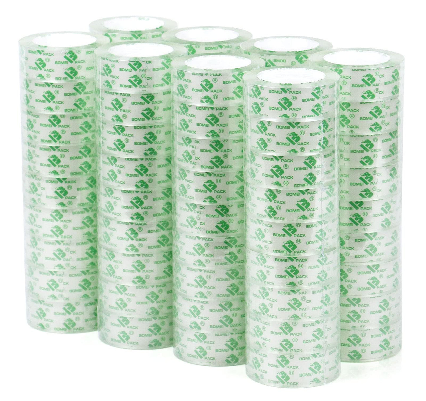 BOMEI PACK 72Rolls Crystal Clear Tape Refills, Bulk Transparent Tape for Dispenser, Office Tape for Home and School, 3/4Inch x 1000 inch