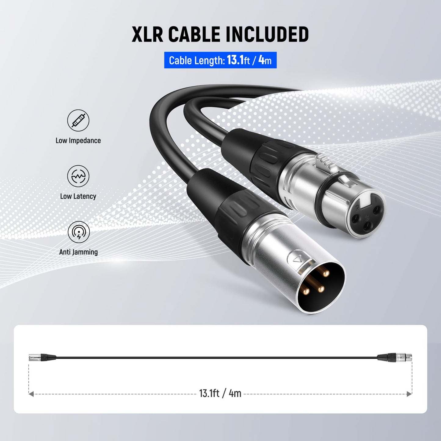 Neewer Cardioid Dynamic Microphone with XLR Male to XLR Female Cable, Rigid Metal Construction for Professional Musical Instrument Pickup, Vocals, Broadcasting, Speech, Black (NW-040)
