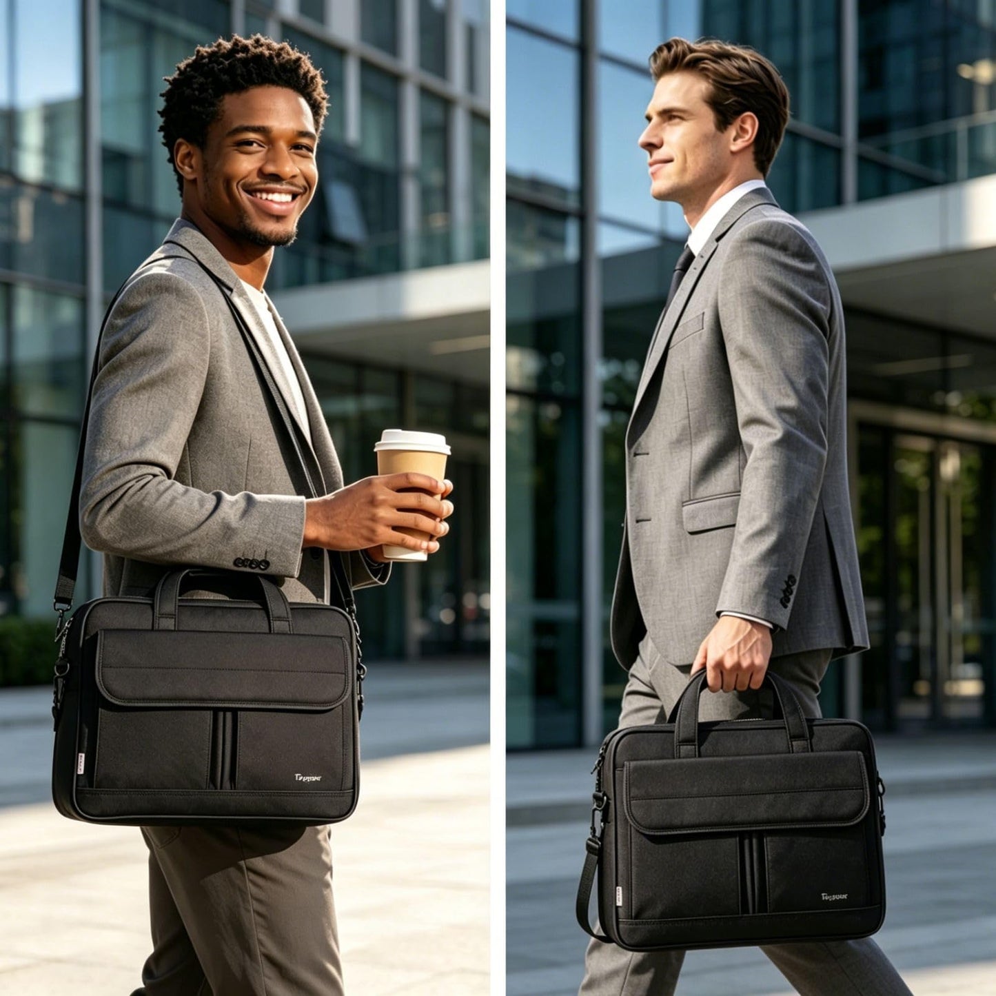 Taygeer Messenger Bag for Business, Work & Office 15.6 Inch Laptop Bag Shoulder Bag with Strap for Men & Women, Water Resistant Computer Briefcase,Black
