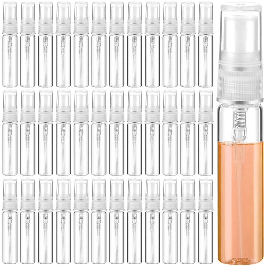 300 Pcs 5ml Mini Spray Bottles Clear Refillable Glass Perfume Bottles Fragrance Scent Sample Perfume Atomizer Glass Empty Travel Sprayer Pocket Dispenser Refillable Container