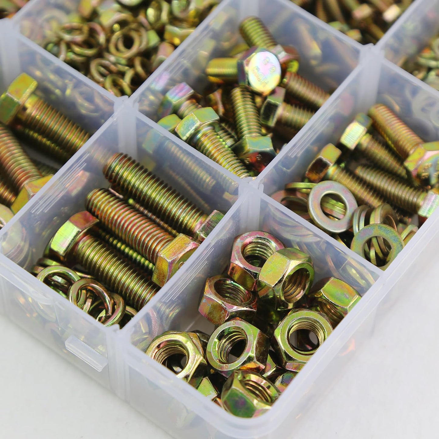 YEEZET 1092pcs M4 M5 M6 M8 M10 Metric Bolts and Nuts Kit,Grade 8.8 Heavy Duty Bolt Assortment Set,21 Most Common Sizes