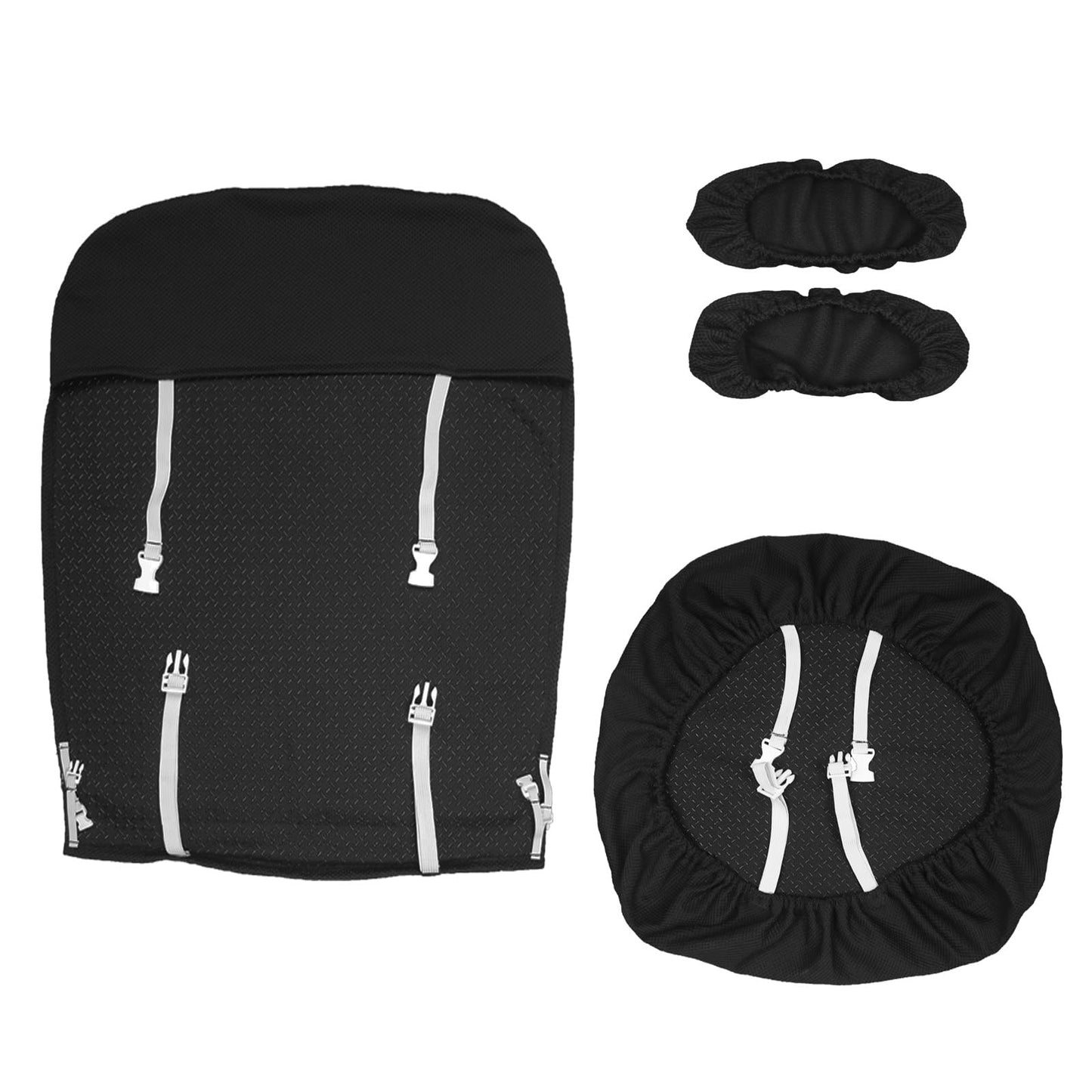 Yerinmeich 4-Piece Office Chair Seat Cover Set: Durable, Breathable, and Moisture-Wicking, Eco-Friendly Fabric. Compatible with steelcase leap V2 Classic and Reissue Office Chairs. (Black)
