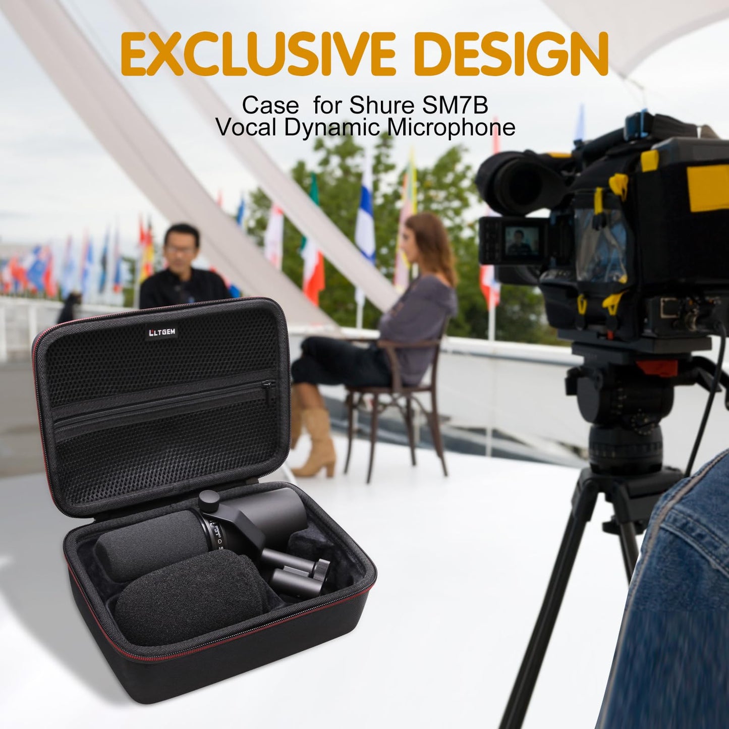 LTGEM Case Compatible with Shure SM7B / MV7+ / MV7X / MX7I / MV7 Microphone(Case Only)