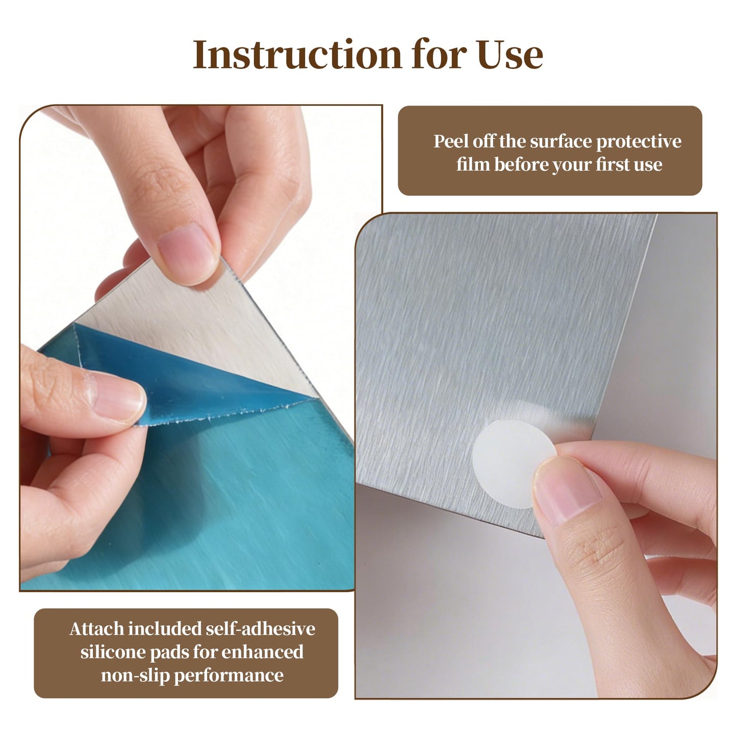 TJ POP Stainless Steel Cutting Board with Lip, 16 x 12 Inches Kitchen Chopping Board for Countertop, Double-Sided Food-Grade Metal Cutting Board, L-Shaped Edge Chopping Mat for Kitchen Prep & Baking