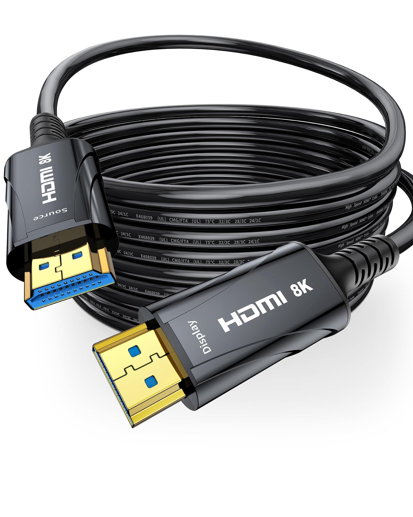 Cratree 8K Long Fiber Optic HDMI Cable 65FT/20M - 48Gbps High Speed HDMI Cord,8K 60Hz,4K 120Hz,HDCP 2.2&2.3, HDR10, Compatible for Fire Roku HDTV Monitor Projector