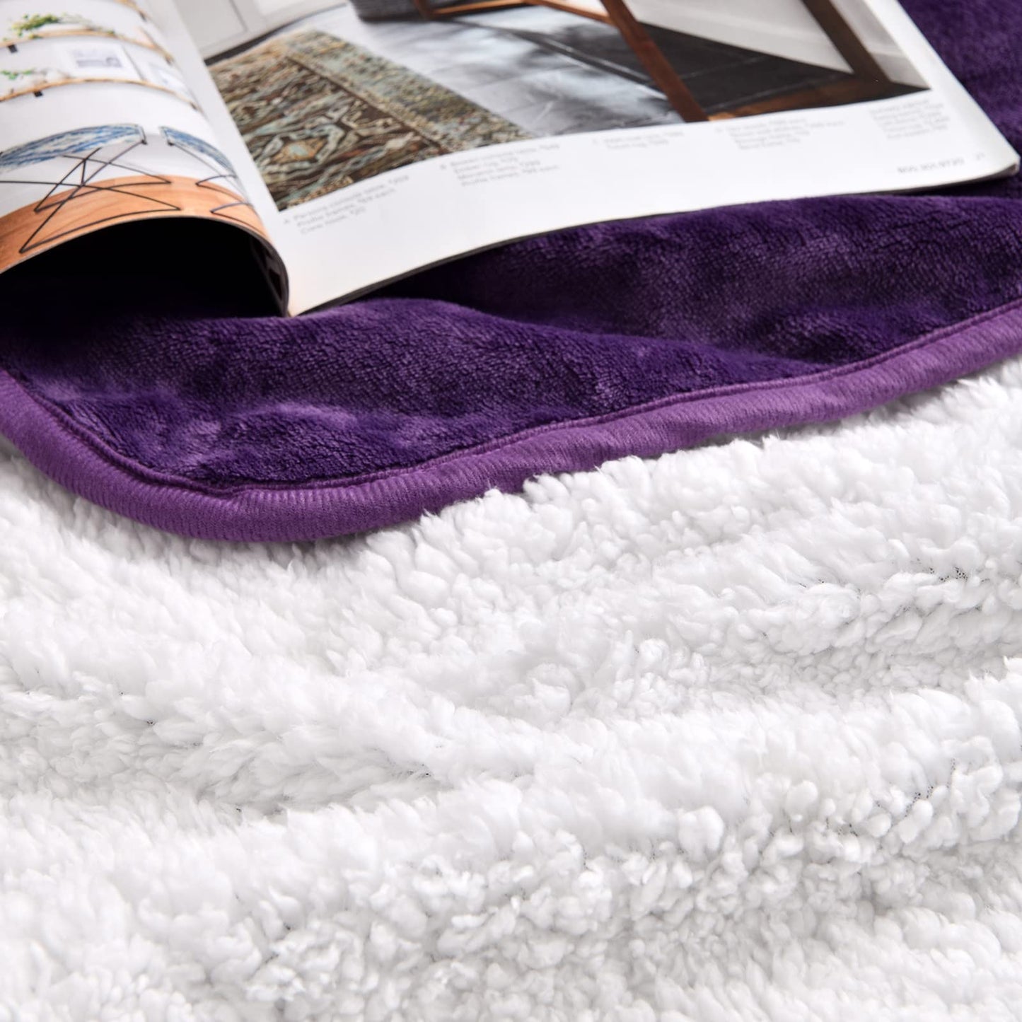 Yaning Waterproof Blanket for Bed Couch Sofa, Soft Liquid Pee Proof Pet Blanket for Dog Puppy Cat, Reversible Sherpa Fleece Furniture Protector (Dark Purple, 50"x60")