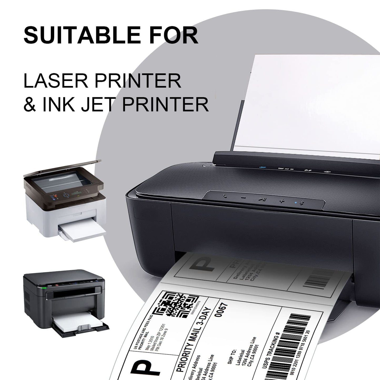(1000 Labels/500 Sheets)Labelebal Half Sheet Self Adhesive Shipping Labels for Laser & Inkjet Printers, 8.5" x 5.5" Shipping Mailing Labels, 2 Per Page Shipping Labels, 5 1/2 x 8 1/2 Half Sheet Labels