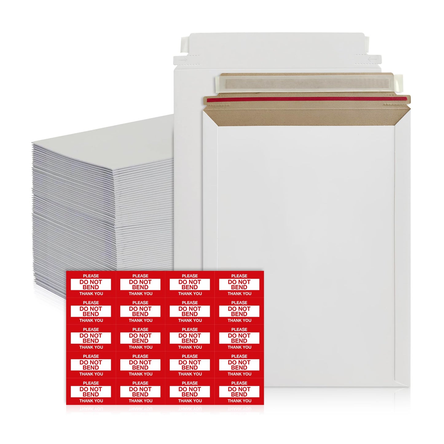 125 Pack 6x8 Rigid Mailers – Self-Seal White Cardboard Envelopes – Heavy-Duty Mailing Supplies for Documents, Photos, Magazines, and Literature