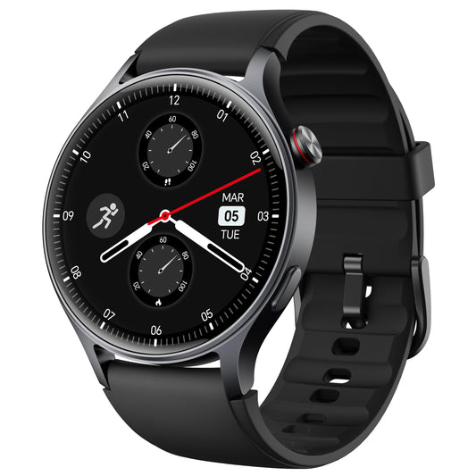 aeac Smart Watch for Men Women, AMOLED Ultra-Clear Screen Activity Trackers with Heart Rate/Sleep/SpO2 Monitor, Waterproof Fitness Smartwatch for iPhone/Samsung/Android（Black）