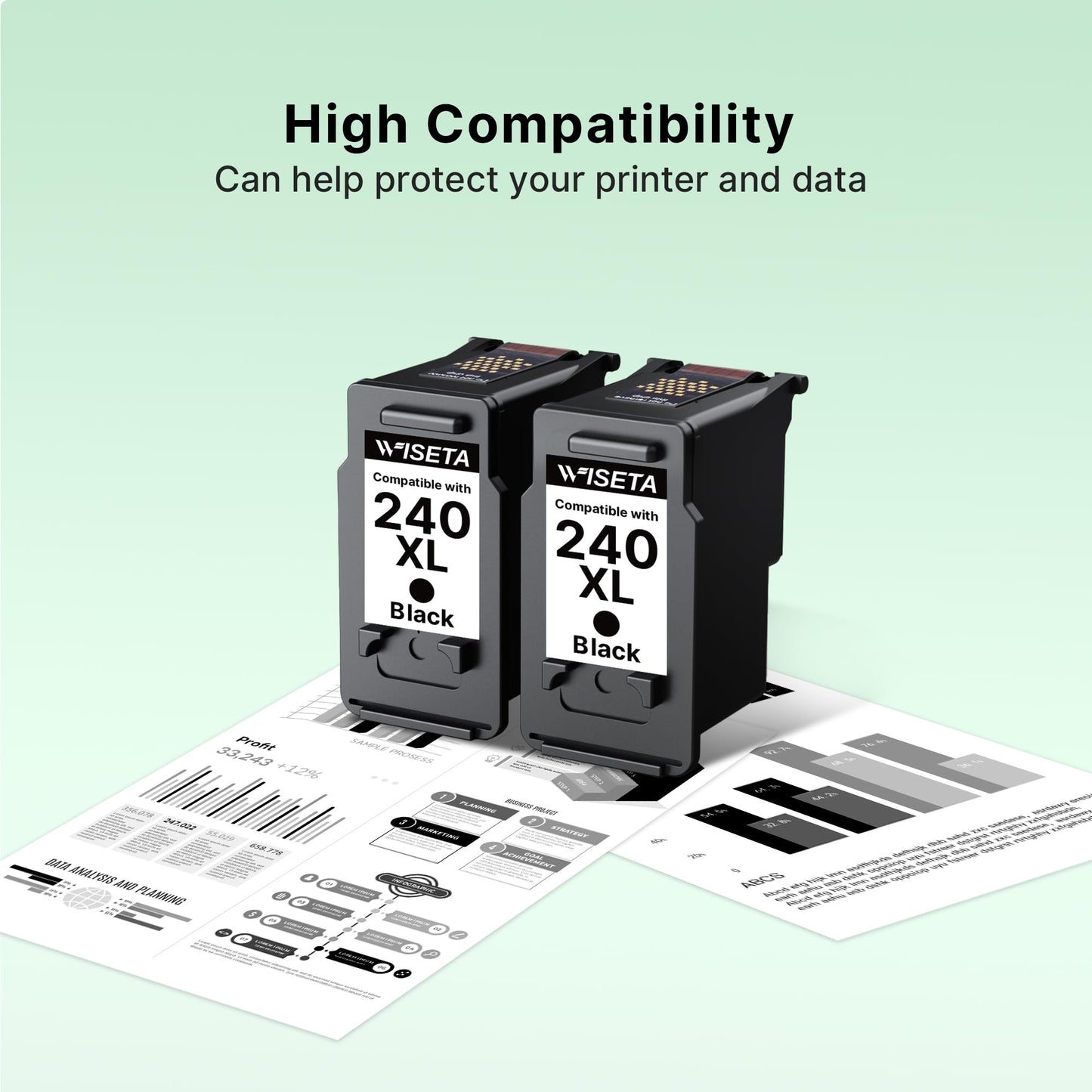 240XL Black Ink 2 Pack for Canon 240XL 240 XL PG240 Compatible with Canon Printer Ink 240 XL for MG3620, TS5120, MG2120, MG3120, MG4120, MG2220, MG3220, MG3520 Printer