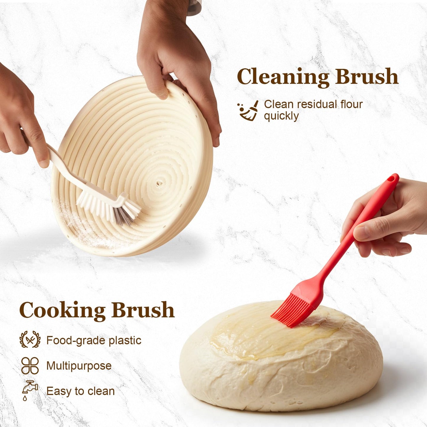 SHANNA Sourdough Starter Kit, Banneton Proofing Basket, 9pcs Sourdough Bread Starter Kit, sourdough tools with Sourdough Jar, Dough Whisk, Bread Lame, Scraper, Sling
