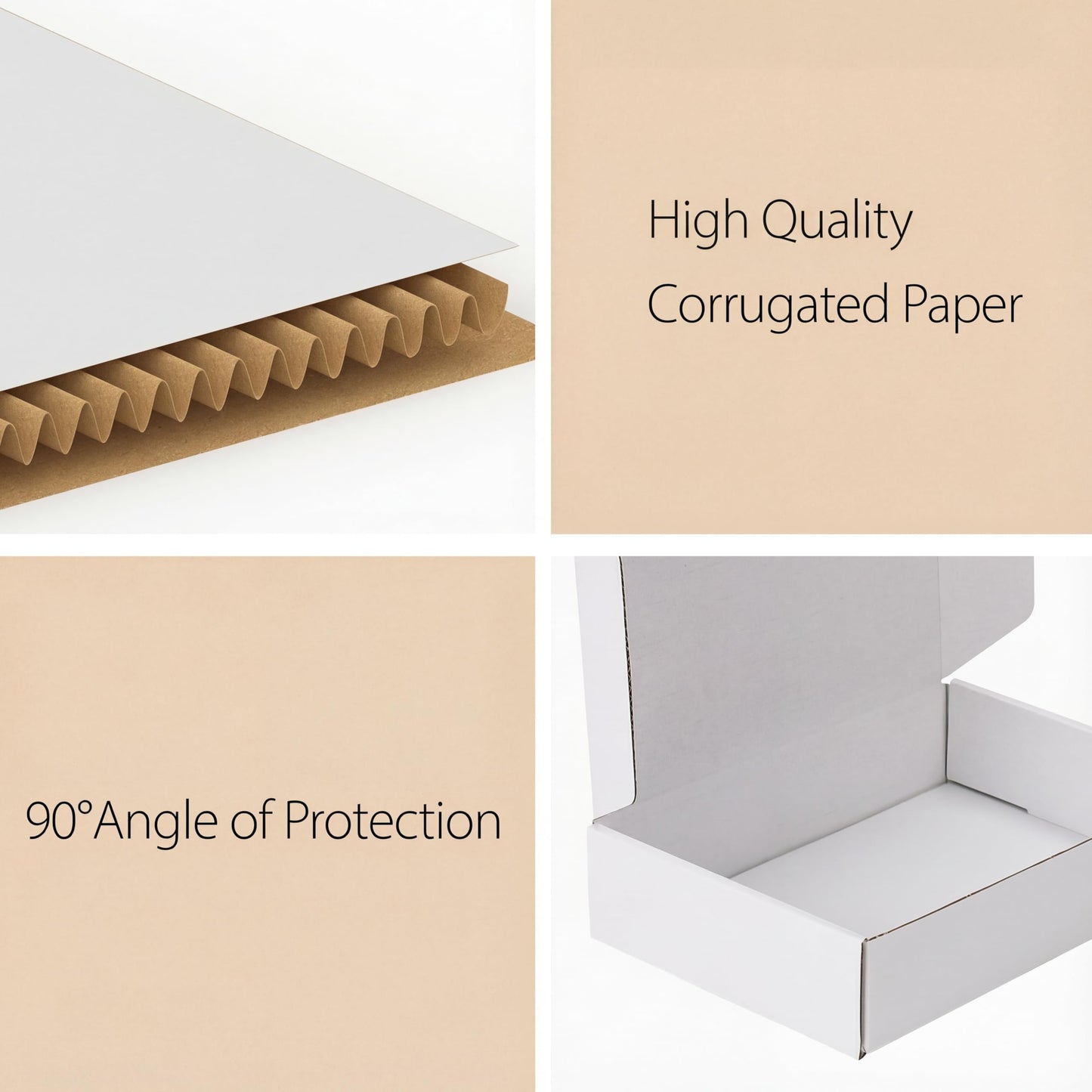 RLAVBL 9x6x2 Shipping Boxes Set of 50, White Corrugated Cardboard Box for Packing, Mailing, Business