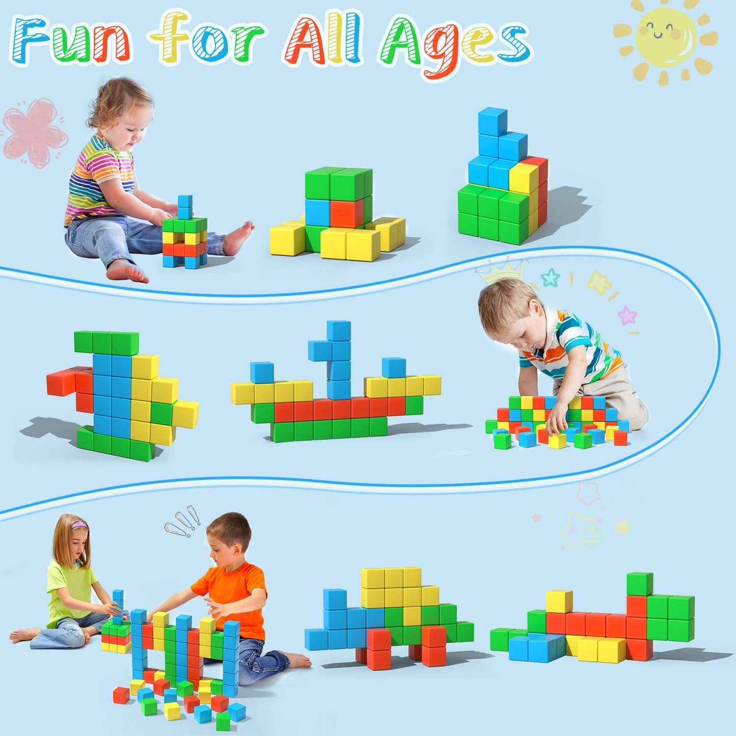 Magnetic Blocks, 28 Pieces 1.34 inch Large Magnetic Building Blocks, 3D Magnetic Cubes for Kids, Preschool Educational Construction Kit, Sensory Montessori Toys Kids Blocks for Boys Girls Toddlers