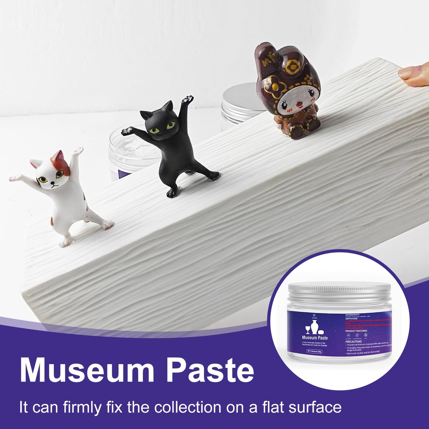EIGTWEN 12oz Clear Museum Gel, Museum Putty Clear Removable, Excellent Adhesion, Reusable, Disassembles Without Marks, Suitable for Surfaces of Metal, Ceramics, Glass, Plastics, and Wood