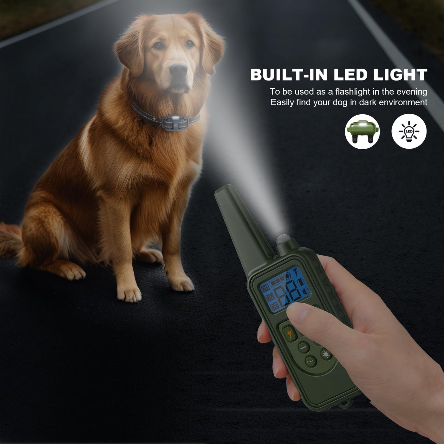 Dog Shock Collar - 2600FT Dog Training Collar with Remote, IPX7 Waterproof Electronic Dog Collar, Rechargeable with 4 Training Modes for All Breeds Size