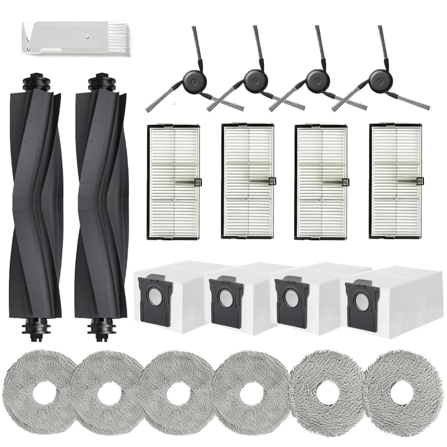 Replacement Parts Accessories for Dreame X40 Ultra Complete L40 Ultra (Gen 2) X40 Master MOVA P10 Pro Ultra (Gen 2) / P50 Pro Ultra Mop Pads *6 Dust Bag*4 Filter HEPA*4 Main Brushes*2 Side Brushes*4